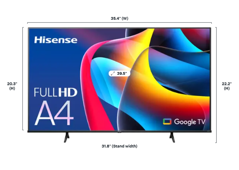 Hisense - 40" Class A4 Series LED Full HD 1080P Smart Google TV (2023)