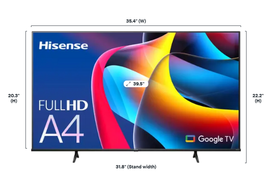 Hisense - 40" Class A4 Series LED Full HD 1080P Smart Google TV (2023)