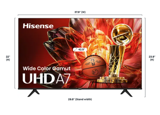 Hisense - 43" Class A7 Series LED 4K UHD HDR WCG Smart Google TV (2024)